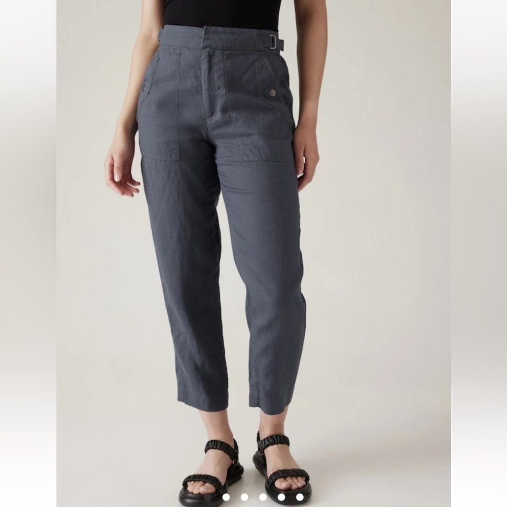 ATHLETA | voyager blue linen pant